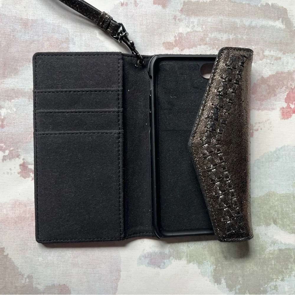 Rebecca Minkoff Black Phone Case Wallet Wristlet (Fits Vintage IPhone 7/8) - Picture 4 of 14